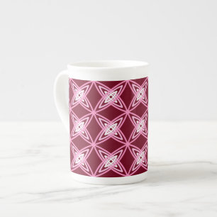 Tasse En Porcelaine Mid Century Modern Atomic Print - Vin Bourgogne
