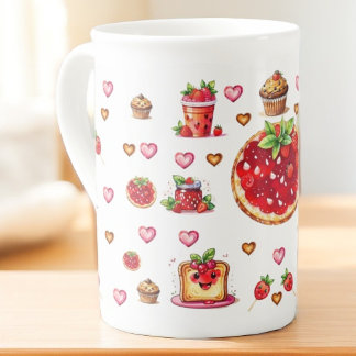 Tasse En Porcelaine 💗 mignonne fraise 🍓 🥨