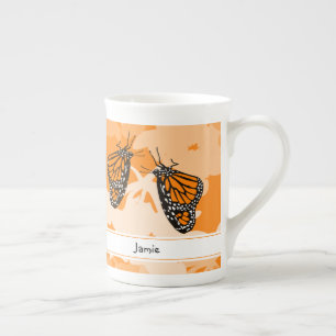 Tasse En Porcelaine Mignonne Papillons Monarque Orange Nommés