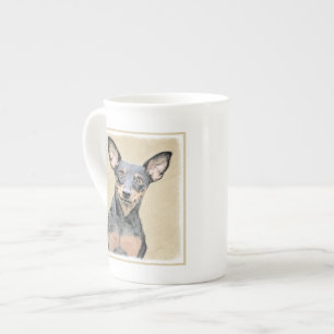 Tasse En Porcelaine Miniature Pinscher Peinture mignonne Chien Art ori