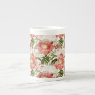 Tasse En Porcelaine Modèle floral de Camellia rose