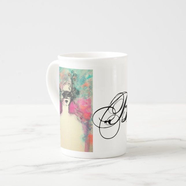 TASSE EN PORCELAINE MONOGRAMME DE CHARME (Devant gauche)