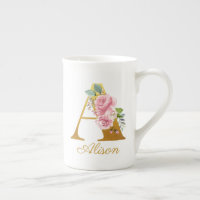 Monogramme floral personnalisé initial botanique