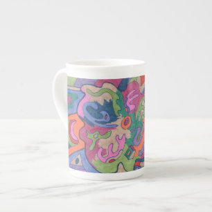 Tasse En Porcelaine Montez à l'arc-en-ciel Super, abstrait