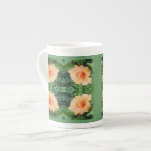 Tasse En Porcelaine Motif à fleurs d'Hibiscus orange