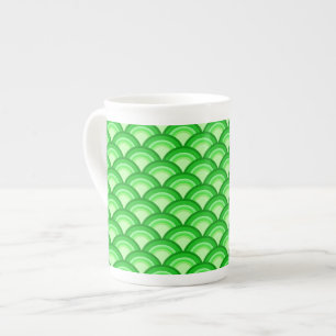 Tasse En Porcelaine Motif à vagues Art déco - vert jade
