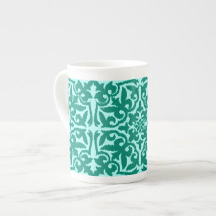Tasse En Porcelaine Motif damassé Ikat - Turquoise et Aqua