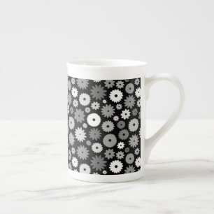 Tasse En Porcelaine Motif de fleurs monochromes