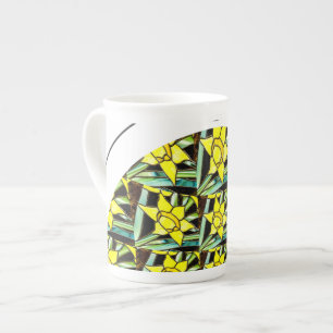 Tasse En Porcelaine Motif de fleurs précieuses jaunes