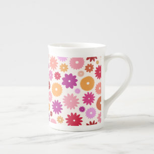 Tasse En Porcelaine Motif de floraisons colorées