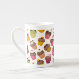 Tasse En Porcelaine Motif de gâteau, Motif de muffin, Chocolat, Coeurs