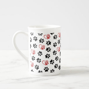 Tasse En Porcelaine Motif De Pâtes, Pâtes Noires, Pâtes Rouges, Coeurs