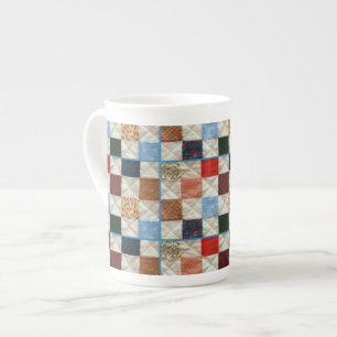 Tasse En Porcelaine Motif de surface composée de patchwork coloré