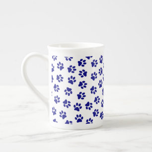 Tasse En Porcelaine Motif Des Paws, Paws Chiens, Paws Bleus Marine