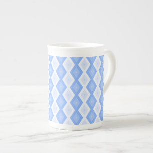 Tasse En Porcelaine Motif diamant bleu pâle