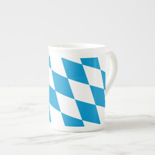 Tasse En Porcelaine Motif Drapeau Diamant Bavière bleu et blanc