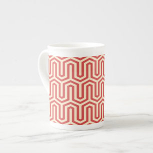 Tasse En Porcelaine Motif égyptien Déco - corail orange