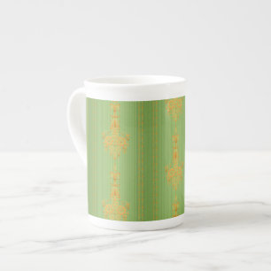 Tasse En Porcelaine Motif floral baroque avec bordure