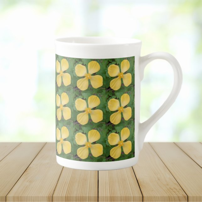 Tasse En Porcelaine Motif floral de pavot célidonie jaune (In Situ)