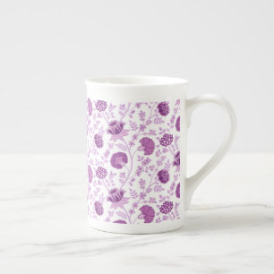Tasse En Porcelaine Motif floral jacobéen rose sur blanc