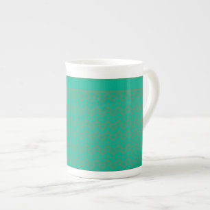 Tasse En Porcelaine Motif géométrique vert émeraude à deux tons