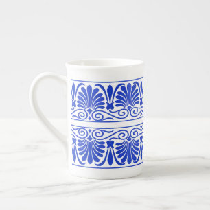 Tasse En Porcelaine Motif grec méditerranéen bleu