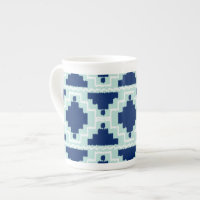Motif Ikat Aztec - Indigo et bleu clair
