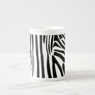Tasse En Porcelaine Motif Imprimé Zèbre Noir et Blanc Audacieux