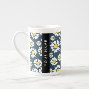 Tasse En Porcelaine Motif Marguerite, Marguerites Blanches, Votre Nom