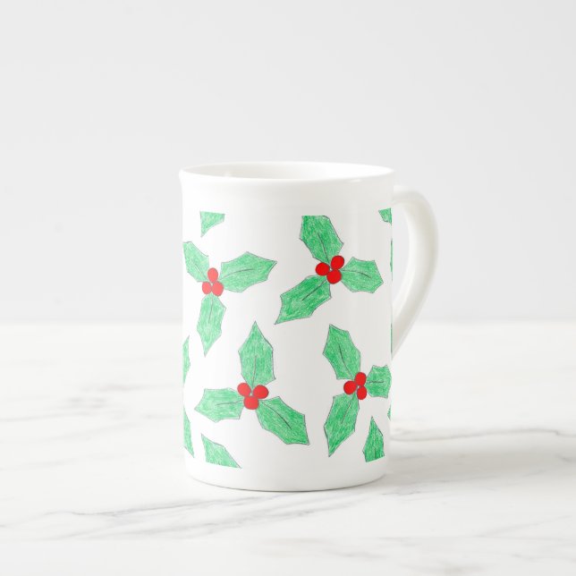 Tasse En Porcelaine Motif saint de Noël (Devant droit)