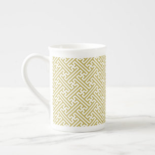 Tasse En Porcelaine Motif Sayagata, Japonais, Or et Blanc