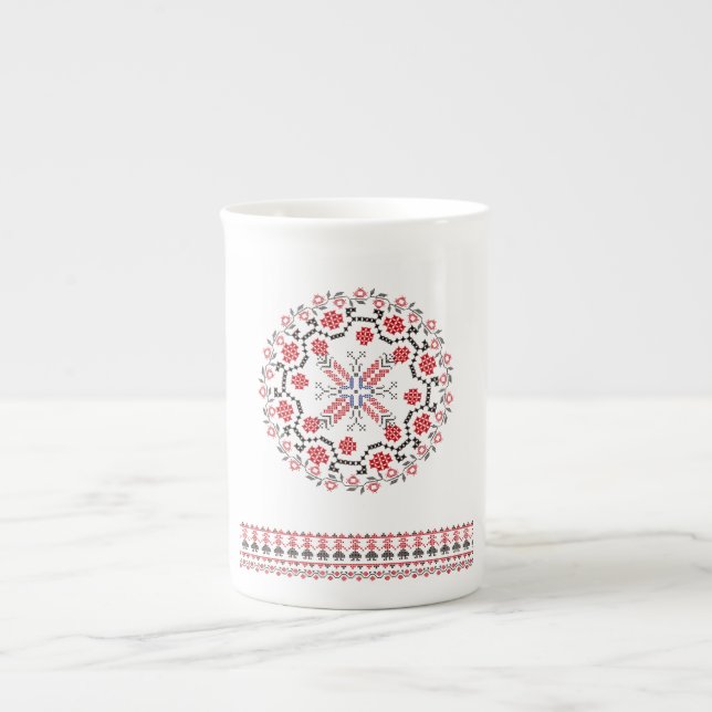 Tasse En Porcelaine Motifs roumains traditionnels Roumanie 1 d'art (Devant)