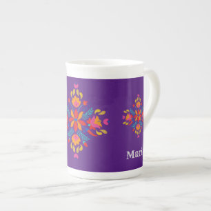 Tasse En Porcelaine Mug à café Motif Fleur Mexicaine