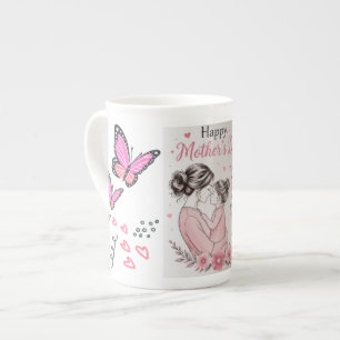 Tasse En Porcelaine Mug Bonne Fête des Mères Papillon