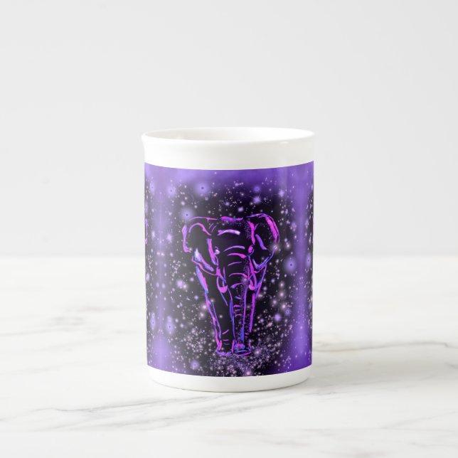 Tasse En Porcelaine Mug de Chine d'os d'éléphants violets (Devant)