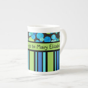 Tasse En Porcelaine Mug de Chine d'os personnalisé, Motif de lunes ble