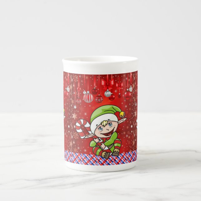 Tasse En Porcelaine Mug de Noël, Elfe (Devant)