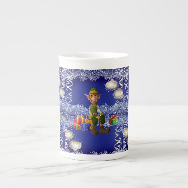 Tasse En Porcelaine Mug de Noël, Elfe (Devant)