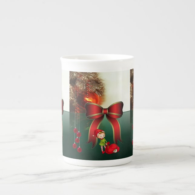 Tasse En Porcelaine Mug de Noël, Elfe (Devant)