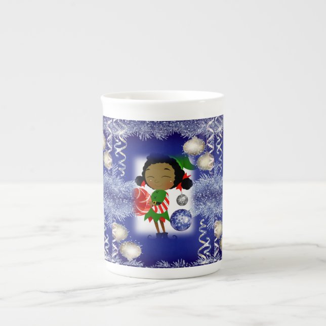 Tasse En Porcelaine Mug de Noël, Elfe (Devant)