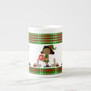 Tasse En Porcelaine Mug de Noël, Elfe Africain, Joyeux Noël