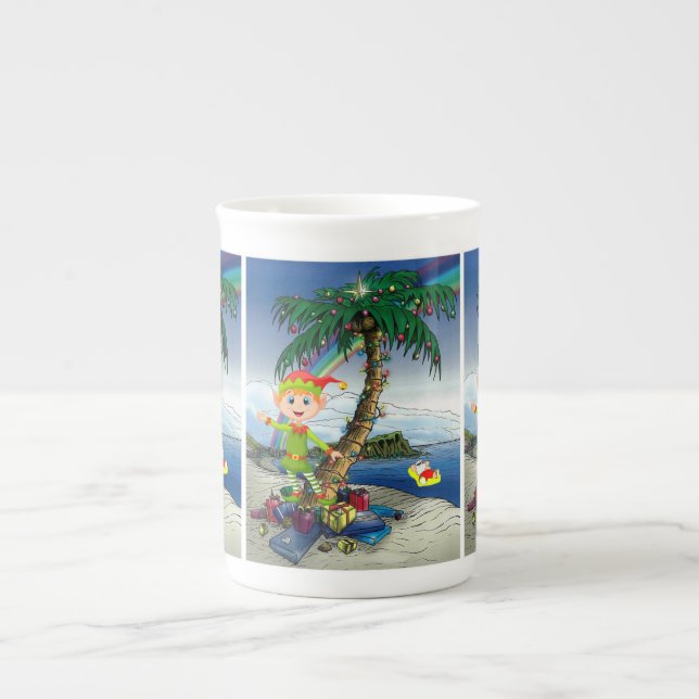 Tasse En Porcelaine Mug de Noël, Elfe, Joyeux Noël (Devant)