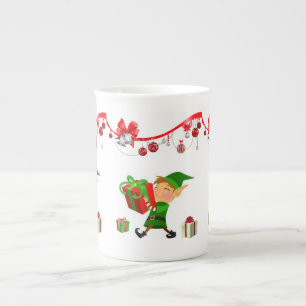 Tasse En Porcelaine Mug de Noël, Elfe, Joyeux Noël