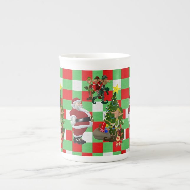 Tasse En Porcelaine Mug de Noël, Elfe, Joyeux Noël (Devant)