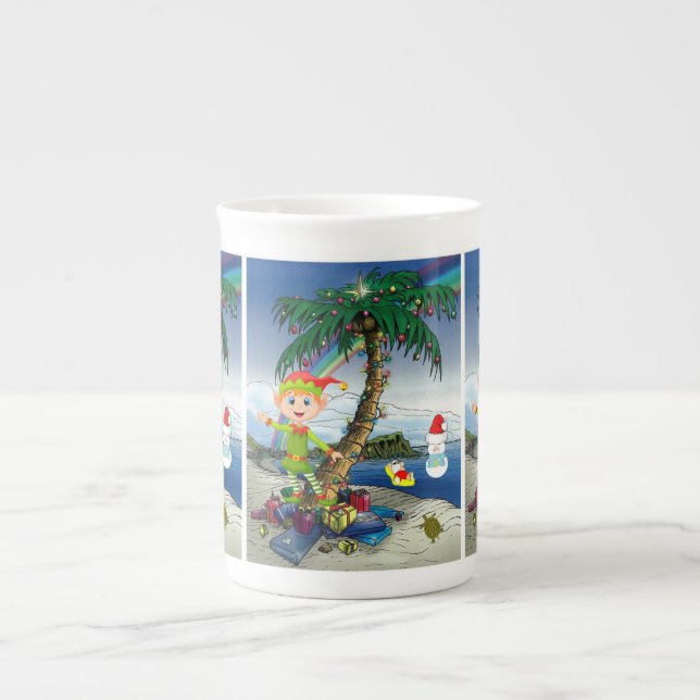 Tasse En Porcelaine Mug de Noël, Elfe, Joyeux Noël (Devant)