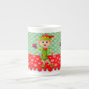 Tasse En Porcelaine Mug de Noël, Elfe, Joyeux Noël