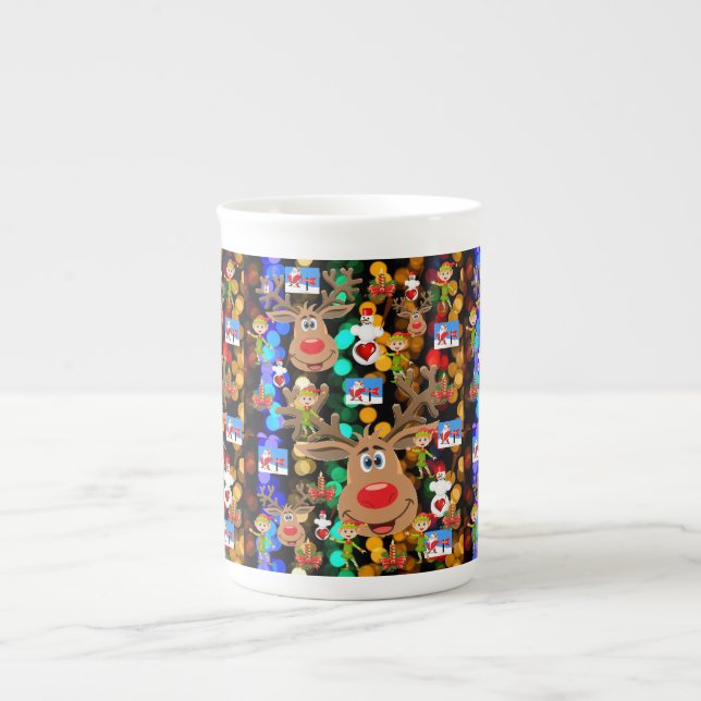 Tasse En Porcelaine Mug de Noël, Elfe, Joyeux Noël (Devant)