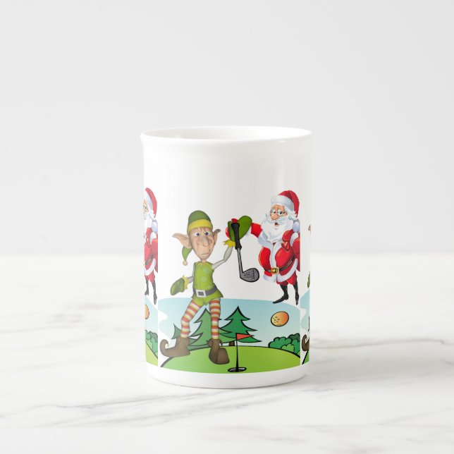 Tasse En Porcelaine Mug de Noël, Elfe, Joyeux Noël (Devant)