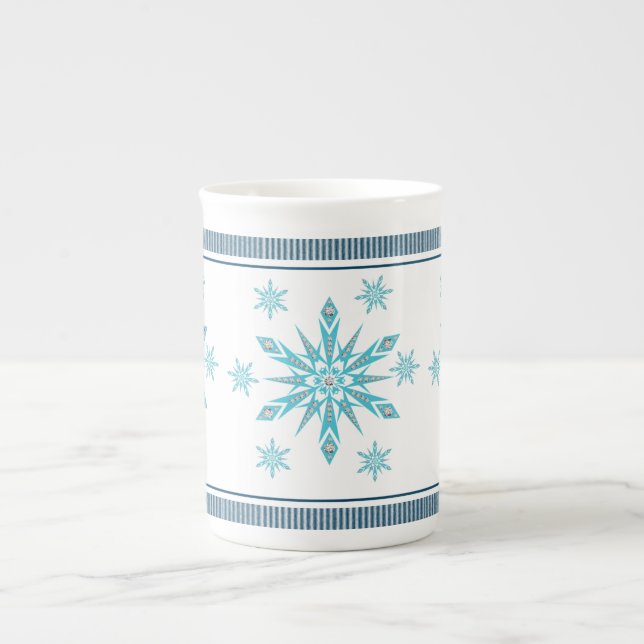 Tasse En Porcelaine Mug de Noël, Flocon de neige (Devant)