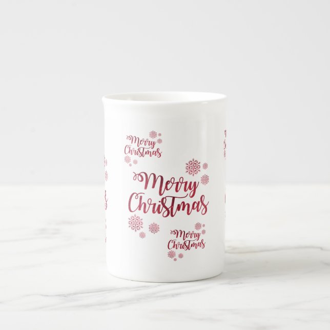 Tasse En Porcelaine Mug de Noël, Joyeux Noël (Devant)